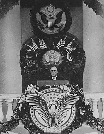 Franklin D. Roosevelt First Inaugural Speech 4. März 1933 Foto The History Place