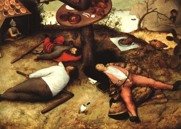Pieter Brueghel d.Ä.: Schlaraffenland (1526/​30 bis 1569)
